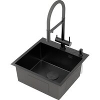 Roxen Simple 560220-60B-GR графит/текстурная PVD покрытие (с коландером и дозатором) Image #12