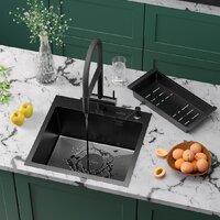 Roxen Simple 560220-60B-GR графит/текстурная PVD покрытие (с коландером и дозатором) Image #2