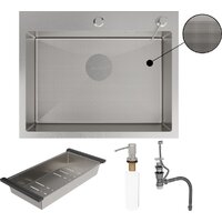 Roxen Simple 560220-60-GR сатин/текстурная (с коландером и дозатором) Image #10