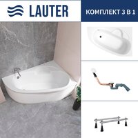 Lauter Valencia 150x100 2102150R (с ножками и сифоном 21Y11022 белый) Image #1