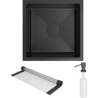 Roxen Uno 560210-44B (440*440) PVD графит под столешницу (с ролл-матом и дозатором) Image #4