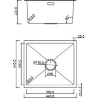 Roxen Uno 560210-44B (440*440) PVD графит под столешницу (с ролл-матом и дозатором) Image #14