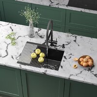 Roxen Uno 560210-44B (440*440) PVD графит под столешницу (с ролл-матом и дозатором)