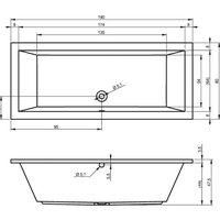 Riho Lusso 190x80 BA59005 (с ножками и экраном) Image #4