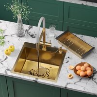 Roxen Simple 560220-50G-V золото/текстурная PVD покрытие (с коландером и дозатором)