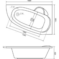 Lauter Valencia 150x100 2102150R (с ножками и сифоном 21Y11020 хром) Image #18