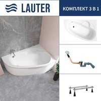 Lauter Valencia 150x100 2102150R (с ножками и сифоном 21Y11020 хром) Image #1