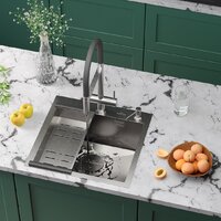 Roxen Simple 560220-50-V сатин/текстурная (с коландером и дозатором) Image #2