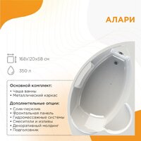 Radomir Алари Релакс 168х120 2-80-2-1-0-218 (с гидромассажем, левый) Image #13