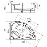 Radomir Алари Релакс 168х120 2-80-2-1-0-218 (с гидромассажем, левый) Image #11