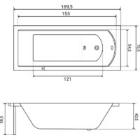 Lauter Amelia 170х70 21204070 (с ножками, лицевым черным и торцевым экраном) Image #24