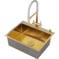 Roxen Simple 560220-60G-V золото/текстурная PVD покрытие (с коландером и дозатором) Image #10