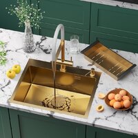 Roxen Simple 560220-60G-V золото/текстурная PVD покрытие (с коландером и дозатором) Image #1