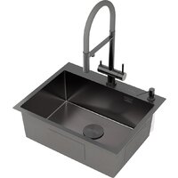 Roxen Simple 560220-60B-V графит/текстурная PVD покрытие (с коландером и дозатором) Image #10