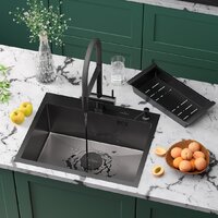 Roxen Simple 560220-60B-V графит/текстурная PVD покрытие (с коландером и дозатором)