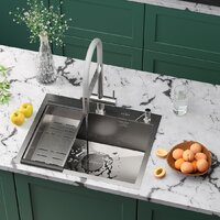 Roxen Simple 560220-60-V сатин/текстурная (с коландером и дозатором) Image #2