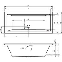 Riho Lusso 170x75 BA18005 (с ножками и экраном) Image #2