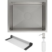 Roxen Uno 560210-54 под столешницу сатин/матовая поверхность (ролл-мат, дозатор, сифон) Image #3