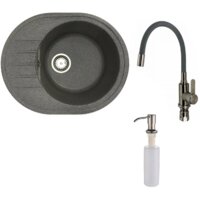 БелЭворс New Lux R + смеситель W74004-9 + дозатор L405-1 (серый/сатин)