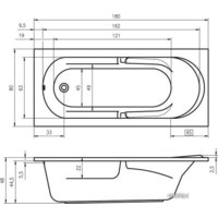 Riho Future 180x80 BC31005 (с каркасом) Image #2