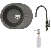 БелЭворс New Lux L + смеситель W74004-9 + дозатор L405-1 (серый/сатин)