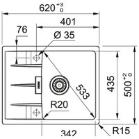 Franke Centro CNG 611/211-62 Fragranite 114.0639.676 (белый) Image #2