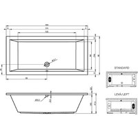 Riho Lusso 190x90 BA99005 (с ножками и экраном) Image #2