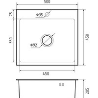 GranFest Metal нержавеющая сталь AISI 304 PVD GF-5045 Графит (с сифоном) Image #4