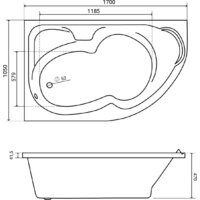 Lauter Geneva 170x105 2103170L (с ножками и сифоном 21Y11020 хром) Image #17