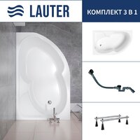 Lauter Geneva 170x105 2103170L (с ножками и сифоном 21Y32001 матовый черный)