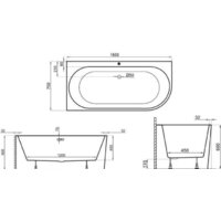 Polimat Sola 160x75 R (пристенная, белый) Image #3