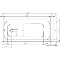 Riho Dola 170x75 BB31005 (с каркасом) Image #2