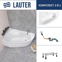 Lauter Valencia 150x100 2102150L (с ножками и сифоном 21Y11020 хром)