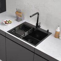 ARFEKA ECO AR мойка 600*500, коландер, дозатор BLACK DECOR VOLCANIC ROCK