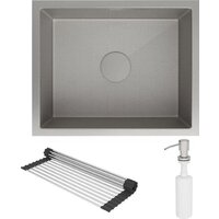 Roxen Uno 560210-54S под столешницу сатин/текстурная поверхность (ролл-мат, дозатор, сифон) Image #4