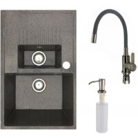 БелЭворс Forma R + смеситель W74004-9 + дозатор L405-1 (серый/сатин)