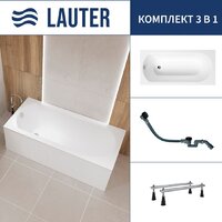 Lauter Haven 150 /21202005 (с ножками и сифоном 21Y32001 матовый черный)