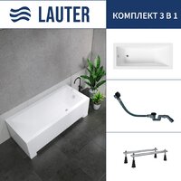 Lauter Estelle 170 21206070 (с ножками и сифоном 21Y32001 матовый черный)