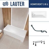 Lauter Bianca 160 21207160 (с ножками и сифоном 21Y32002 белый) Image #1