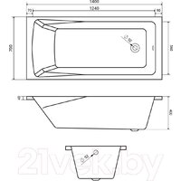 Lauter Aurora 140x70 21010040 (с ножками, лицевым и торцевым экранами) Image #16